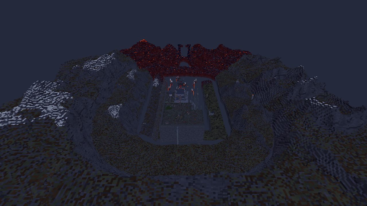 The Forsaken Keep and the lands around it, rendered in the game